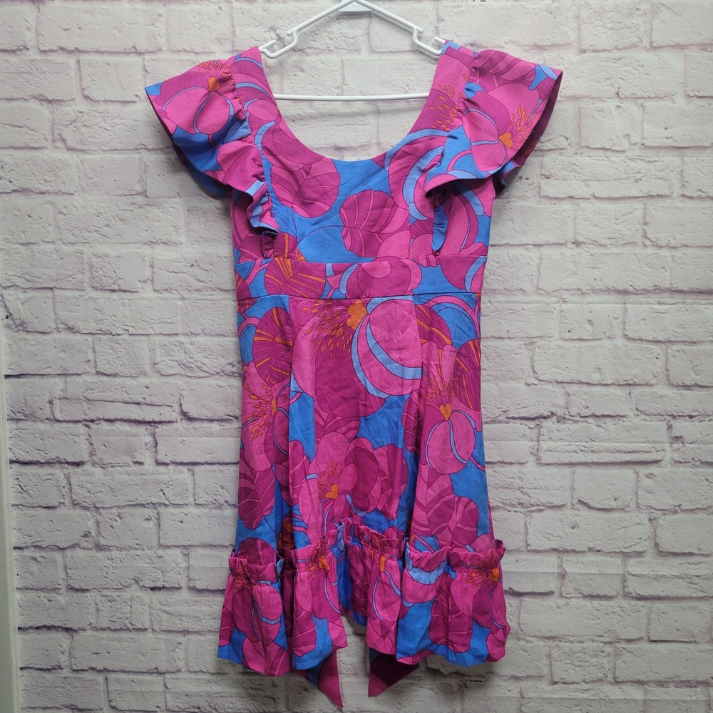 Tuckernuck Cameran Eubanks Wimberly Dress Size S Floral Wild Azalea Edisto Linen